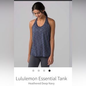 Lululemon essential tank heathered navy size 8